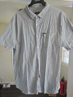 Brixton Short-Sleeve Button-Down Shirt — Light Blue
